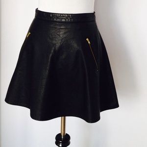 Free People high waisted leather skirt